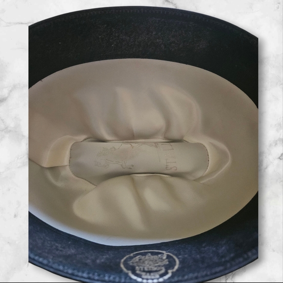 Stetson Stallion F0400 King Cowboy Hat 7-1/8 Chocolate 400 Brim Vintage USA - Picture 9 of 16